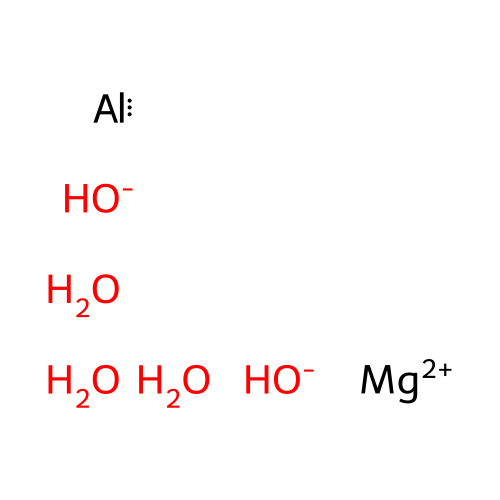 Aluminum hydroxide mixture with magnesium hydroxide and simethicone structure