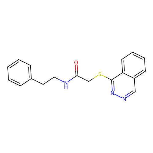 N-(2-phenylethyl)-2-(phthalazin-1-ylsulfanyl)acetamide structure