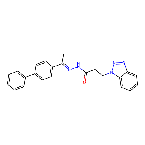 3-(1H-1,2,3-Benzotriazol-1-YL)N'-(1-(1,1'-BI-PH)-4-ylethylidene)propanohydrazide structure