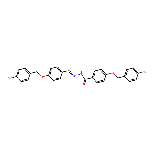4-((4-Chlorobenzyl)oxy)-N'-(4-((4-chlorobenzyl)oxy)benzylidene)benzohydrazide structure