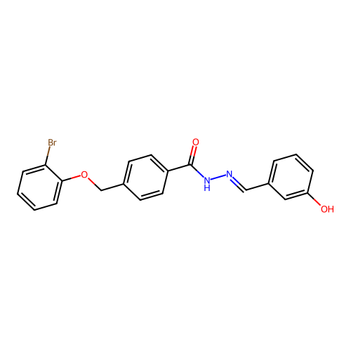 4-[(2-bromophenoxy)methyl]-N'-(3-hydroxybenzylidene)benzohydrazide structure
