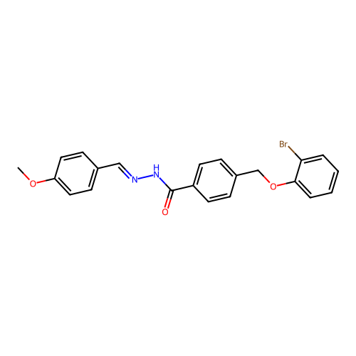 4-[(2-bromophenoxy)methyl]-N-[(E)-(4-methoxyphenyl)methylideneamino]benzamide structure