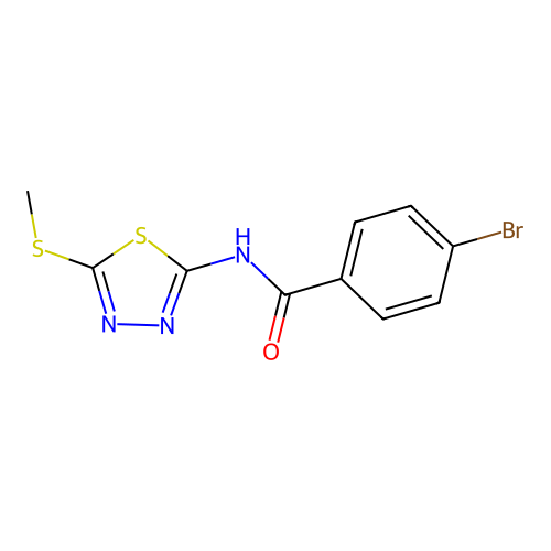 4-bromo-N-[5-(methylsulfanyl)-1,3,4-thiadiazol-2-yl]benzamide structure