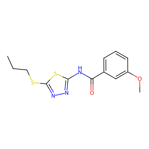 3-methoxy-N-(5-(propylthio)-1,3,4-thiadiazol-2-yl)benzamide structure