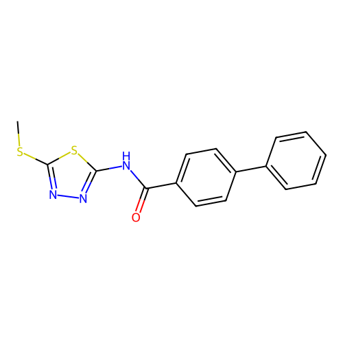 N-(5-(methylthio)-1,3,4-thiadiazol-2-yl)-[1,1'-biphenyl]-4-carboxamide structure