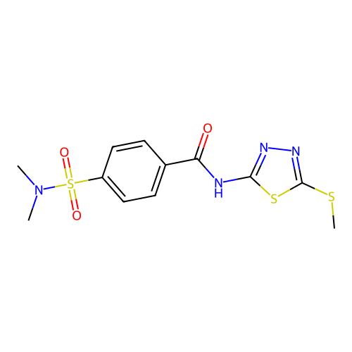 4-(N,N-dimethylsulfamoyl)-N-(5-(methylthio)-1,3,4-thiadiazol-2-yl)benzamide structure