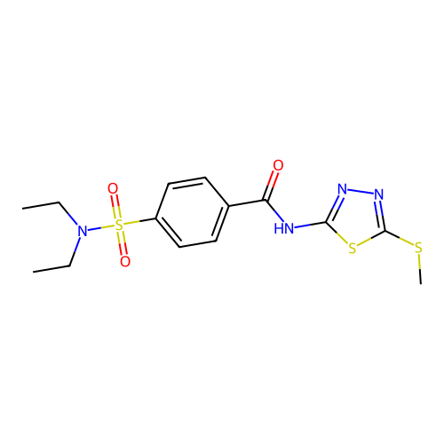 4-(N,N-diethylsulfamoyl)-N-(5-(methylthio)-1,3,4-thiadiazol-2-yl)benzamide structure