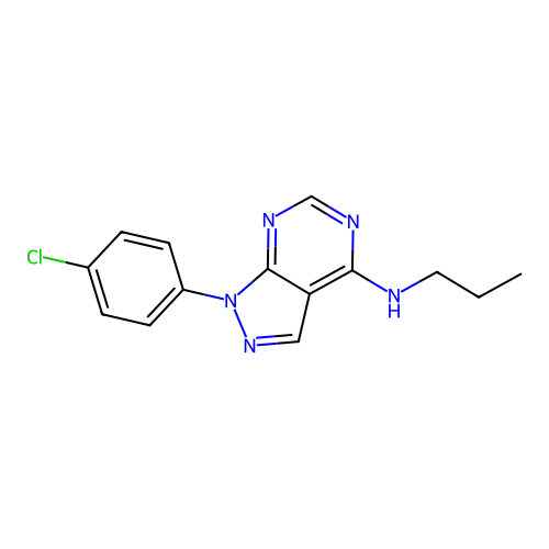 1-(4-chlorophenyl)-N-propyl-1H-pyrazolo[3,4-d]pyrimidin-4-amine structure