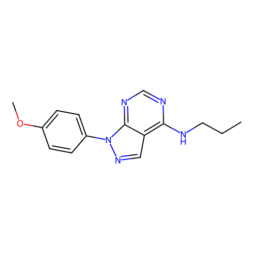 1-(4-methoxyphenyl)-N-propyl-1H-pyrazolo[3,4-d]pyrimidin-4-amine structure