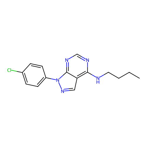 N-butyl-1-(4-chlorophenyl)pyrazolo[3,4-d]pyrimidin-4-amine structure
