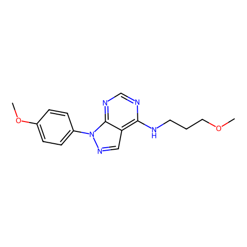 1-(4-methoxyphenyl)-N-(3-methoxypropyl)-1H-pyrazolo[3,4-d]pyrimidin-4-amine structure