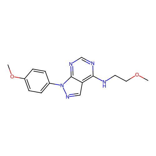 N-(2-methoxyethyl)-1-(4-methoxyphenyl)-1H-pyrazolo[3,4-d]pyrimidin-4-amine structure