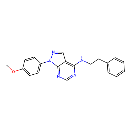 1-(4-methoxyphenyl)-N-(2-phenylethyl)-1H-pyrazolo[3,4-d]pyrimidin-4-amine structure