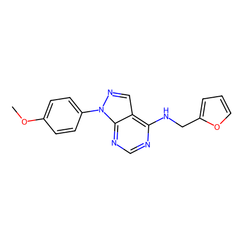 N-(furan-2-ylmethyl)-1-(4-methoxyphenyl)-1H-pyrazolo[3,4-d]pyrimidin-4-amine structure