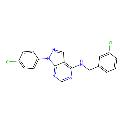 N-(3-chlorobenzyl)-1-(4-chlorophenyl)-1H-pyrazolo[3,4-d]pyrimidin-4-amine structure