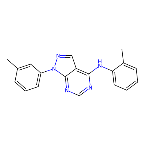 N-(2-methylphenyl)-1-(3-methylphenyl)-1H-pyrazolo[3,4-d]pyrimidin-4-amine structure