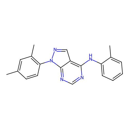 1-(2,4-dimethylphenyl)-N-(2-methylphenyl)-1H-pyrazolo[3,4-d]pyrimidin-4-amine structure