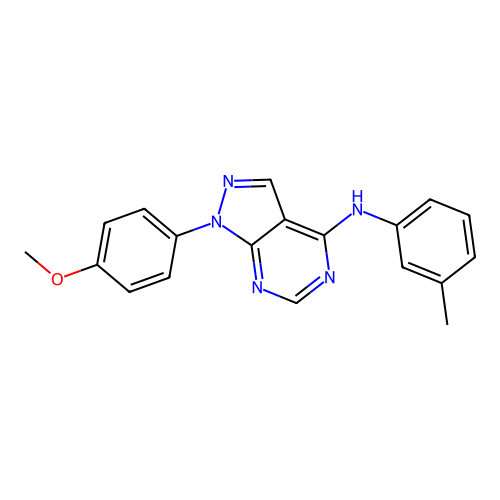 1-(4-methoxyphenyl)-N-(3-methylphenyl)-1H-pyrazolo[3,4-d]pyrimidin-4-amine structure