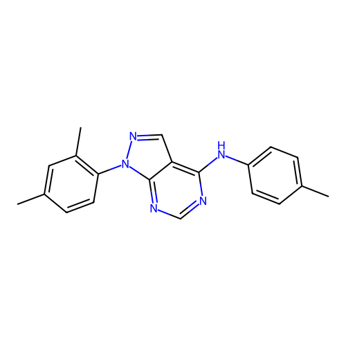 1-(2,4-dimethylphenyl)-N-(4-methylphenyl)-1H-pyrazolo[3,4-d]pyrimidin-4-amine structure