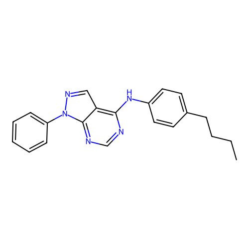 N-(4-butylphenyl)-1-phenyl-1H-pyrazolo[3,4-d]pyrimidin-4-amine structure