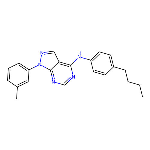 N-(4-butylphenyl)-1-(3-methylphenyl)-1H-pyrazolo[3,4-d]pyrimidin-4-amine structure