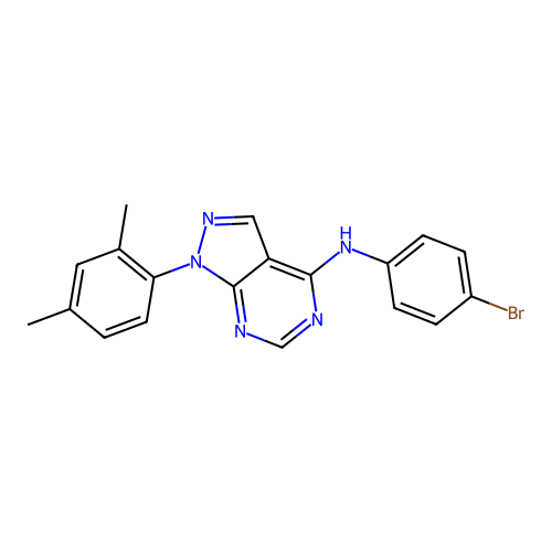 N-(4-bromophenyl)-1-(2,4-dimethylphenyl)-1H-pyrazolo[3,4-d]pyrimidin-4-amine structure