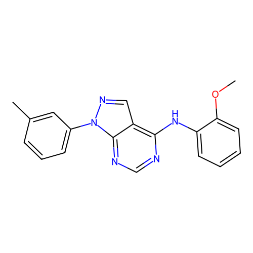 N-(2-methoxyphenyl)-1-(3-methylphenyl)-1H-pyrazolo[3,4-d]pyrimidin-4-amine structure