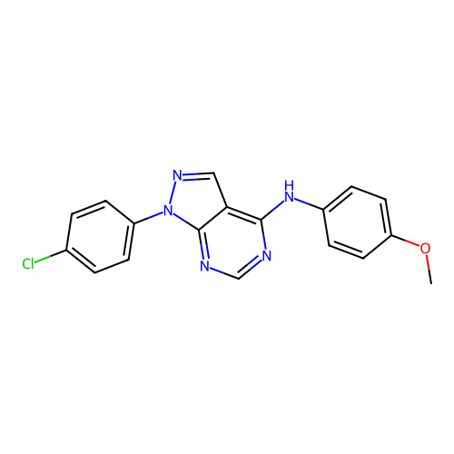 1-(4-chlorophenyl)-N-(4-methoxyphenyl)-1H-pyrazolo[3,4-d]pyrimidin-4-amine structure