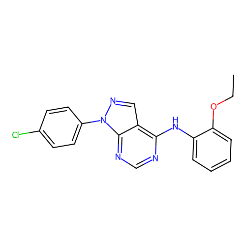 1-(4-chlorophenyl)-N-(2-ethoxyphenyl)-1H-pyrazolo[3,4-d]pyrimidin-4-amine structure