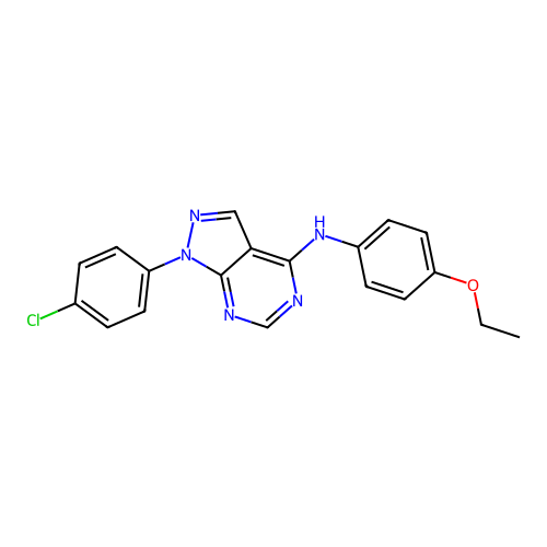 1-(4-chlorophenyl)-N-(4-ethoxyphenyl)-1H-pyrazolo[3,4-d]pyrimidin-4-amine structure