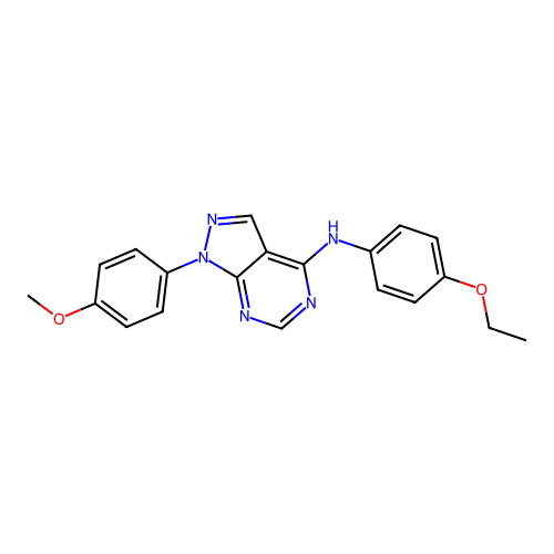 N-(4-ethoxyphenyl)-1-(4-methoxyphenyl)-1H-pyrazolo[3,4-d]pyrimidin-4-amine structure