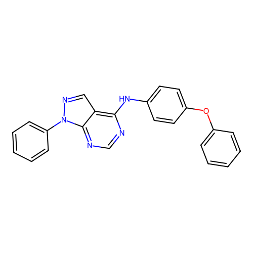 N-(4-phenoxyphenyl)-1-phenyl-1H-pyrazolo[3,4-d]pyrimidin-4-amine structure