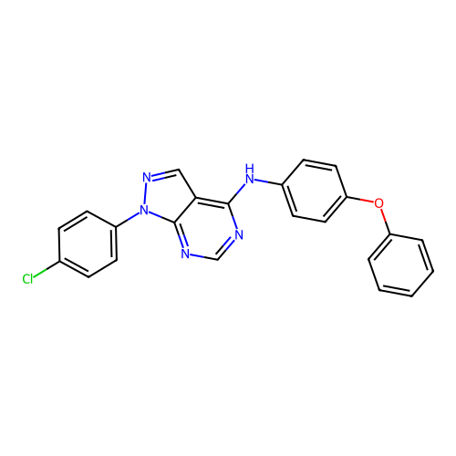 1-(4-chlorophenyl)-N-(4-phenoxyphenyl)-1H-pyrazolo[3,4-d]pyrimidin-4-amine structure