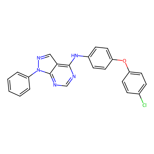 N-[4-(4-chlorophenoxy)phenyl]-1-phenyl-1H-pyrazolo[3,4-d]pyrimidin-4-amine structure