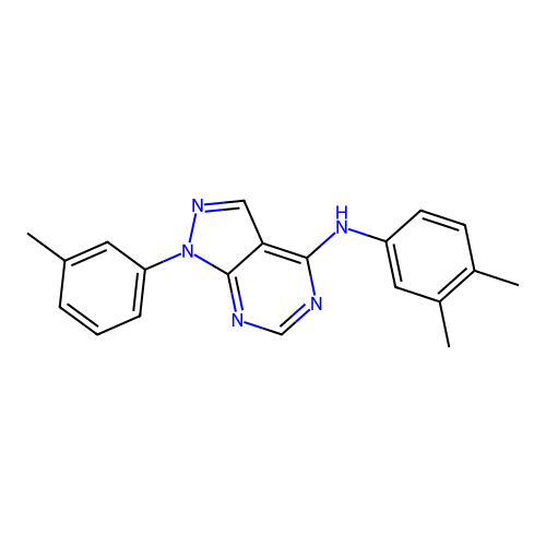 N-(3,4-dimethylphenyl)-1-(3-methylphenyl)-1H-pyrazolo[3,4-d]pyrimidin-4-amine structure