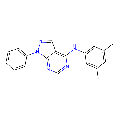 N-(3,5-dimethylphenyl)-1-phenyl-1H-pyrazolo[3,4-d]pyrimidin-4-amine structure