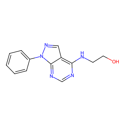 2-[(1-phenyl-1H-pyrazolo[3,4-d]pyrimidin-4-yl)amino]ethanol structure