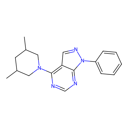 4-(3,5-dimethylpiperidin-1-yl)-1-phenyl-1H-pyrazolo[3,4-d]pyrimidine structure