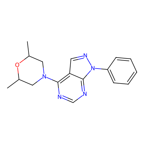 4-(2,6-dimethylmorpholin-4-yl)-1-phenyl-1H-pyrazolo[3,4-d]pyrimidine structure