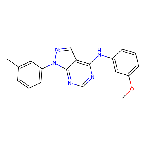 N-(3-methoxyphenyl)-1-(3-methylphenyl)pyrazolo[3,4-d]pyrimidin-4-amine structure