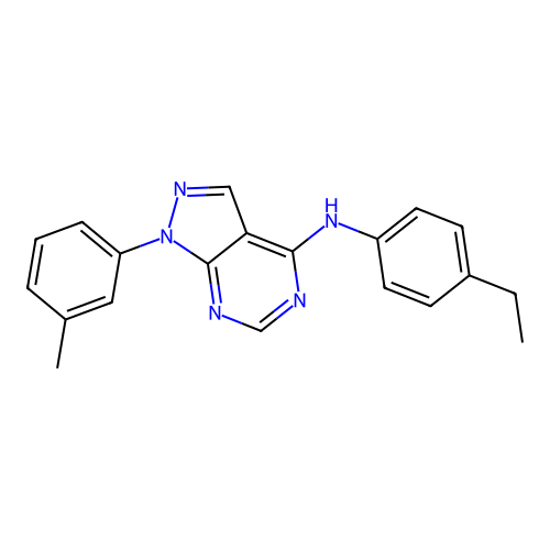 N-(4-ethylphenyl)-1-(3-methylphenyl)-1H-pyrazolo[3,4-d]pyrimidin-4-amine structure