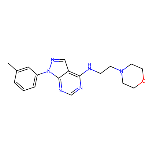 N-(2-morpholinoethyl)-1-(m-tolyl)-1H-pyrazolo[3,4-d]pyrimidin-4-amine structure