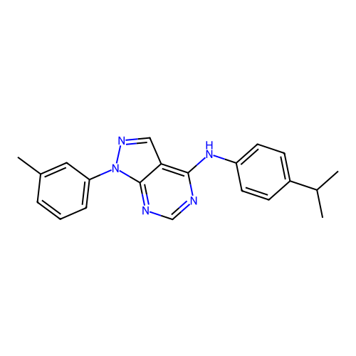 1-(3-methylphenyl)-N-[4-(propan-2-yl)phenyl]-1H-pyrazolo[3,4-d]pyrimidin-4-amine structure