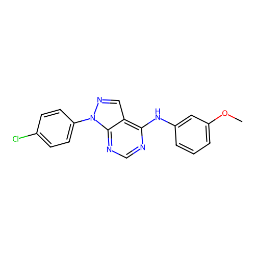 1-(4-chlorophenyl)-N-(3-methoxyphenyl)-1H-pyrazolo[3,4-d]pyrimidin-4-amine structure