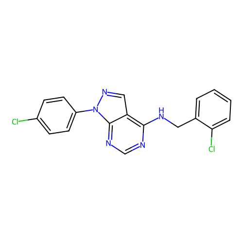 N-(2-chlorobenzyl)-1-(4-chlorophenyl)-1H-pyrazolo[3,4-d]pyrimidin-4-amine structure