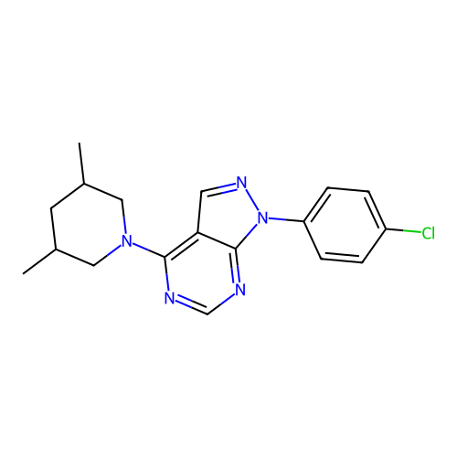 1-(4-Chlorophenyl)-4-(3,5-dimethylpiperidin-1-yl)pyrazolo[3,4-d]pyrimidine structure