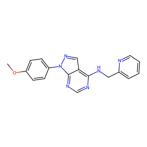 1-(4-methoxyphenyl)-N-(pyridin-2-ylmethyl)pyrazolo[3,4-d]pyrimidin-4-amine structure