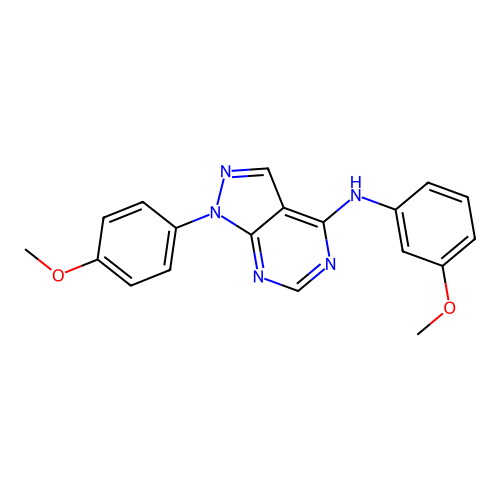 N-(3-methoxyphenyl)-1-(4-methoxyphenyl)-1H-pyrazolo[3,4-d]pyrimidin-4-amine structure