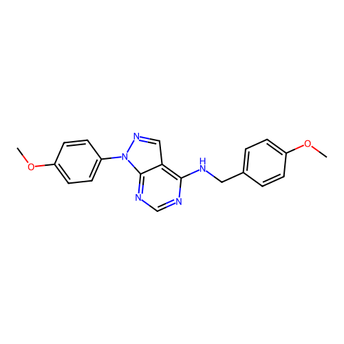 N-(4-methoxybenzyl)-1-(4-methoxyphenyl)-1H-pyrazolo[3,4-d]pyrimidin-4-amine structure