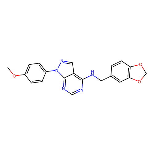 N-(1,3-benzodioxol-5-ylmethyl)-1-(4-methoxyphenyl)-1H-pyrazolo[3,4-d]pyrimidin-4-amine structure